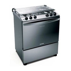 Fogão Brastemp 5 Bocas com Botões Removíveis e Exclusivo Aro Protetor Inox BFS5NCR Bivolt