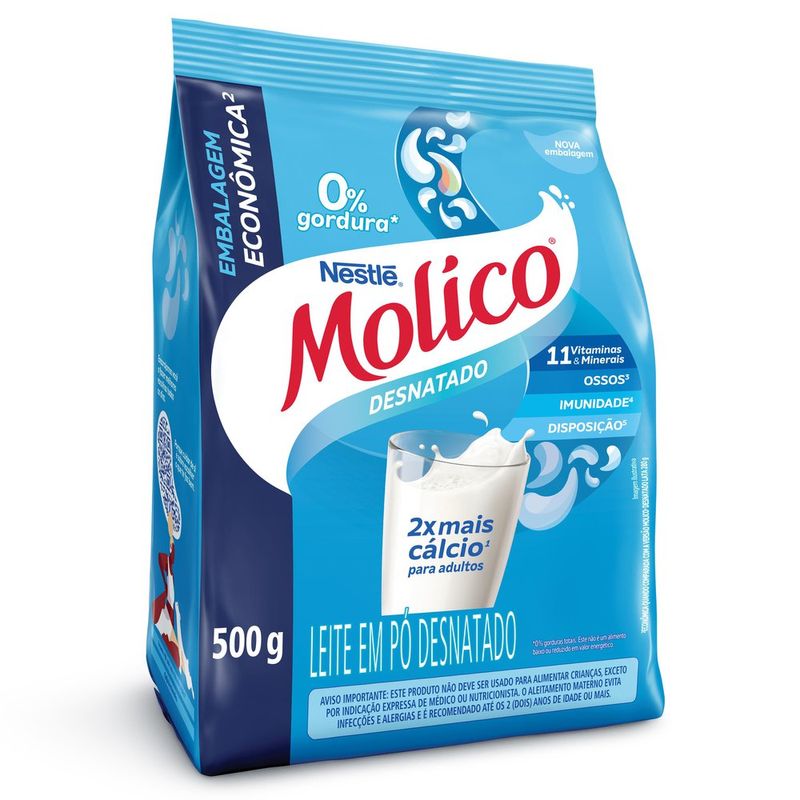 Leite em Pó MOLICO Total Cálcio Desnatado 500g-1777037314892