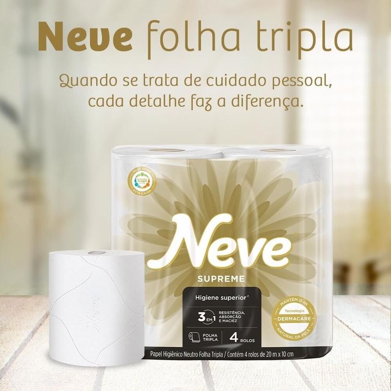 Papel Higiênico NEVE Supreme Folha Tripla Leve 24 Pague 21 Unidades 20 Metros-1777039689035