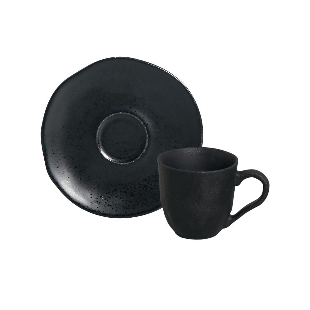 Encontraproduto.com.br - Conjunto com 6 Xícaras de Café com Pires Orgânico Eclipse 120ml