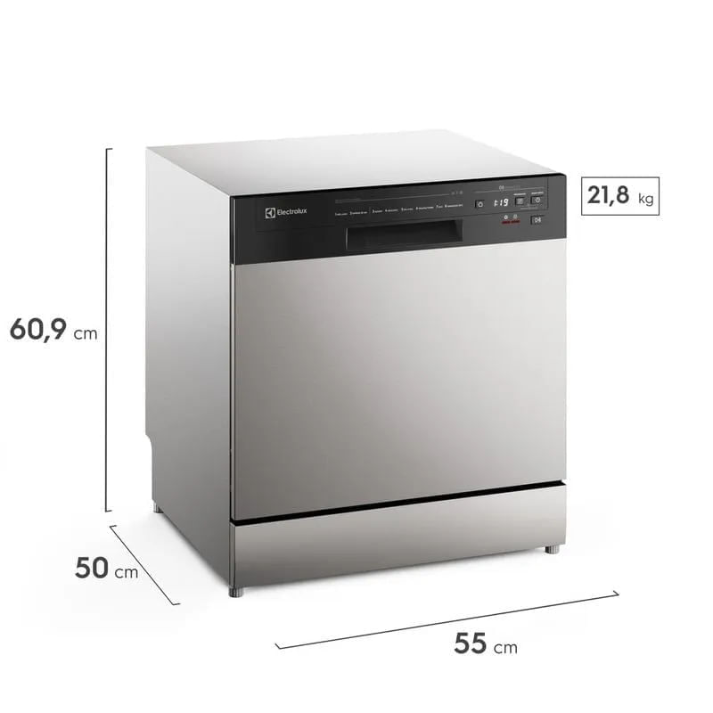 Compre Lava-Louça Electrolux 8 Serviços Inox com Programa Lava & Seca 50 min LS08E - 127V e ganhe Detergente FINISH Tabletes Power Ball Quantum 26 uni-1777909868261