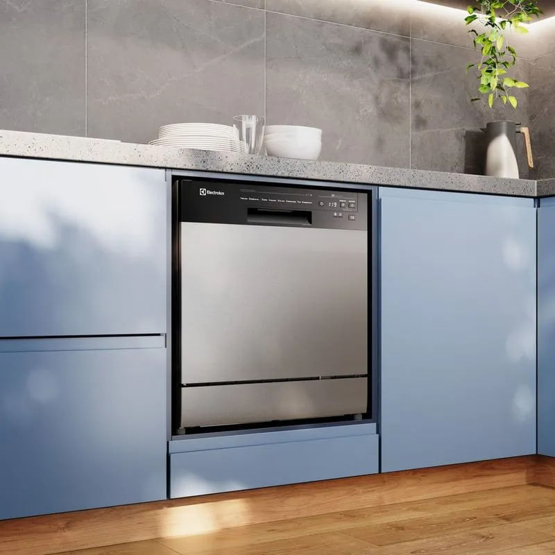 Compre Lava-Louça Electrolux 8 Serviços Inox com Programa Lava & Seca 50 min LS08E - 127V e ganhe Detergente FINISH Tabletes Power Ball Quantum 26 uni-1777909892949