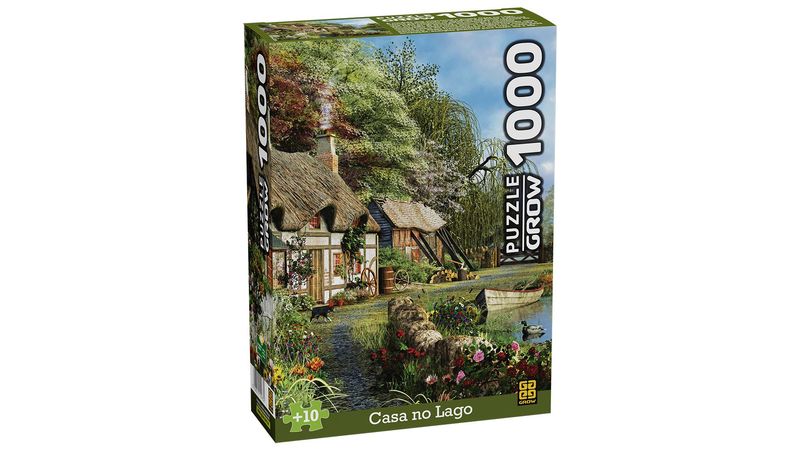 Quebra-Cabeça Casa no Lago 1000 Peças - Grow - Happily Brinquedos