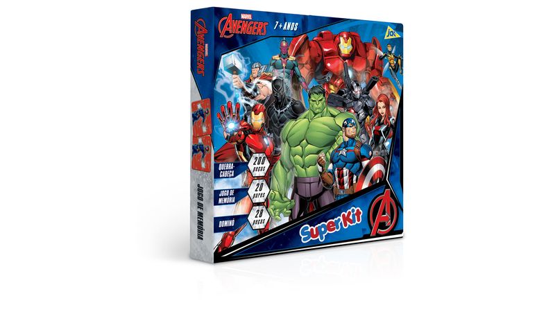 Conjunto De Jogos - Quebra - Cabeça, Jogo da Memória e Dominó - Disney -  Marvel - Avengers - Toyster