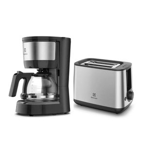 Kit Café da Manhã Electrolux: Torradeira Elétrica Experience Inox ETS25 e Cafeteira Elétrica Efficient ECM10