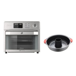 Kit Forno e Fryer Oster 25L Multifunções 10 em 1 OFOR250 e Assadeira de Aço com Furo Alta 27cm - A\CASA