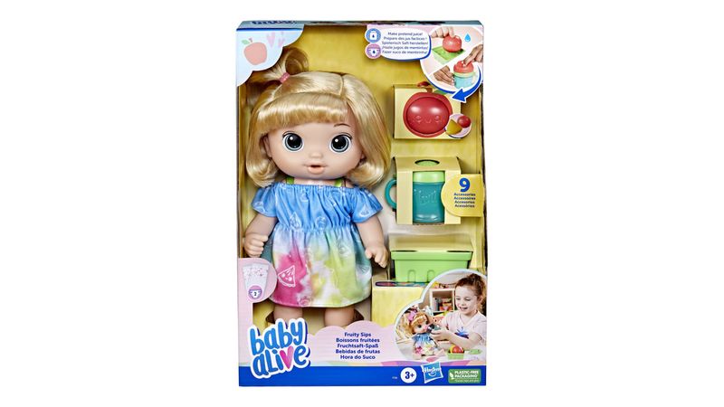 Boneca Bebê com Acessórios - Baby Alive - Hora do Suco - Vestido