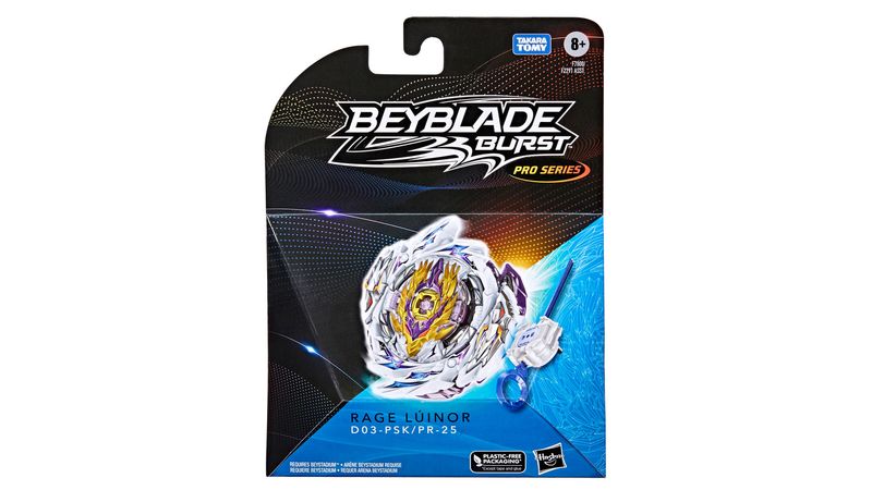 Pião com Lançador Beyblade Burst Pro Series Kit Inicial de Batalha - Rage  Lúinor - F7800 - Hasbro