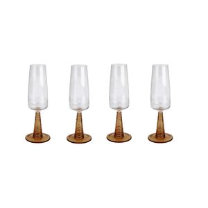 Kit Taça para Champagne Âmbar com 4 unidades - A\CASA