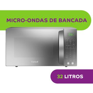 Micro-ondas Consul cinza espelhado 32 Litros CMS46AR