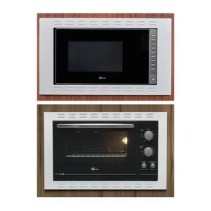 Kit Fischer: Forno Micro-ondas Fit Line Embutir 25l Frontal Branco 30176 e Forno Elétrico de Embutir Fit Line 44L 26818 Branco