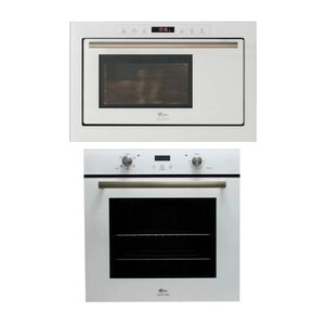 Kit Fischer: Forno Micro-ondas de Embutir Infinity 25L com Dourador Branco 25378 e Forno Elétrico de Embutir Infinity Touch 82L Branco