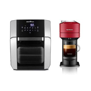 Kit Fritadeira Britânia Air Fryer Oven 12L BFR2100P e Máquina de Café Nespresso Vertuo Next Vermelho Cereja GCV1