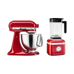 Kit KitchenAid: Batedeira Stand Mixer Artisan 4.8L Vermelho KEA30CVP e Liquidificador K400 Vermelho KUA35AV