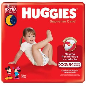 Fralda Descartável Huggies Supreme Care XXG com 54 Unidades
