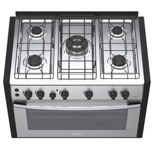 Fogao de Embutir 5 Bocas Venax Gaudi Platinum GII Inox Gas Glp