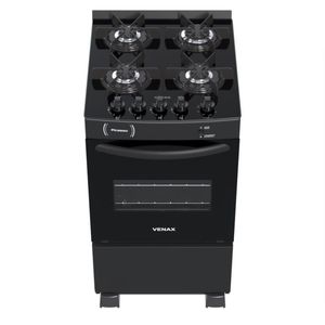 Fogao 4 Bocas Venax Picasso Vitreo Preto Fosco Gas Glp