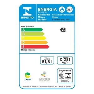 Forno de Embutir a Gas 50L Cristallo GIIi Gas Glp