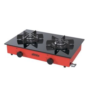 Fogao de Mesa 2 Bocas Venax Flamalar Vitreo Vermelho Gas Glp