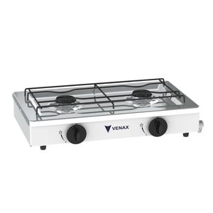 Fogao de Mesa 2 Bocas Venax Flamalar Sem Tampa Branco Gas Glp