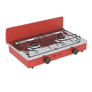 Fogao de Mesa 2 Bocas Venax Flamalar Vetro Vermelho Gas Glp