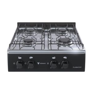 Fogao de Mesa 4 Bocas Venax Flamatop Preto Gas Glp