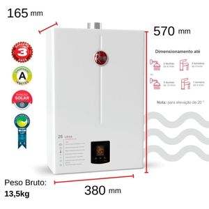 Aquecedor 26 litros digital EF Bivolt GN Rheem