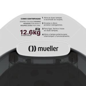 Centrífuga de Roupas Mueller Fit 12,6Kg de roupa molhada Branca