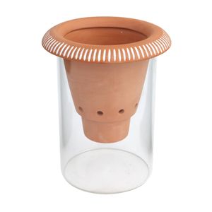 Vaso Autoirrigavel Cerâmica e Vidro 15 cm - A\CASA