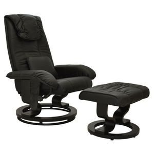 Poltrona de Massagem Grenaa Elétrica Reclinável Giratória PU Sintético Preta G56 - Gran Belo
