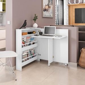 Escrivaninha Decorativa Ariana Dobrável Multifuncional Branca G46 - Gran Belo