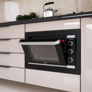 Forno Elétrico de Embutir Decorato Preto 44 Litros