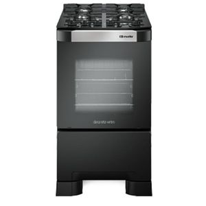 Fogão 4 bocas Decorato Vetro Preto Fosco com mesa de vidro