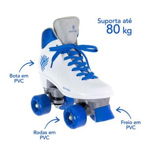 Patins Bel Quad - Retro Basic Branco/ Azul Tam 38