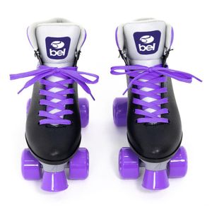 Patins Bel Quad Retro Basic Preto/Roxo Tam 37