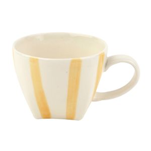 Caneca Listrada Branco e Amarelo 200ml - A\CASA