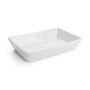 Assadeira Cerâmica Retangular Branco 33cm - A\CASA