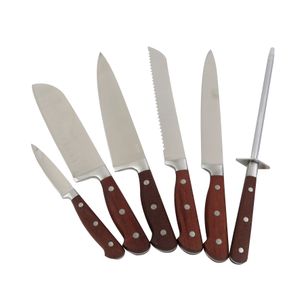 Jogo de Faca Inox Wood com 6 Peças - A\CASA