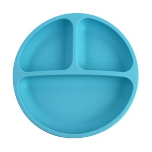 Prato Silicone com Divisórias e Ventosas Azul - A\BABY