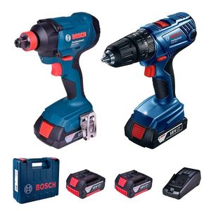 Furadeira e Parafusadeira Bosch de Impacto GSB 180-LI + Chave de Impacto GDX180-LI 18V