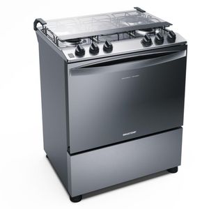 Fogão 5 Bocas Brastemp, Acendimento Automático, Inox