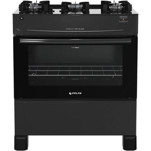 Fogão 5 Bocas Atlas Mônaco Top Glass, Acendimento Automático, Preto