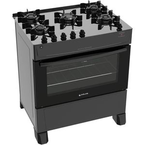 Fogão 5 Bocas Atlas Mônaco Top Glass, Acendimento Automático, Preto