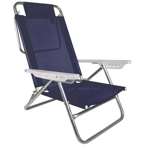 Cadeira Reclinável Mor de Alumínio, Azul