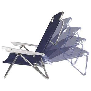 Cadeira Reclinável Mor de Alumínio, Azul