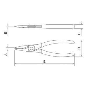 Alicate para Anéis Tramontina Pro Interno Reto 5” 44008/105