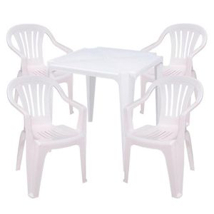 Conjunto Mesa com 4 Cadeiras Mor Bela Vista, Branco