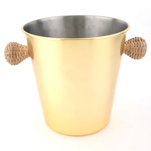 Balde Rattan Inox Dourado - A\CASA