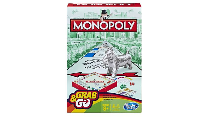 Jogo de Tabuleiro Compacto - Monopoly Grab e Go - Hasbro - D'Or Mais Saúde