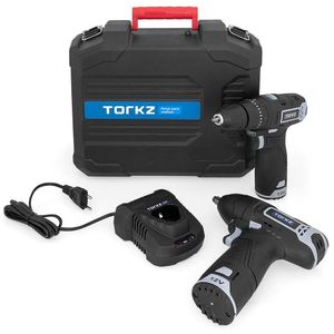 Furadeira Parafusadeira Torkz e Chave de Impacto TRB0017, Com Acessórios, 12 Volts